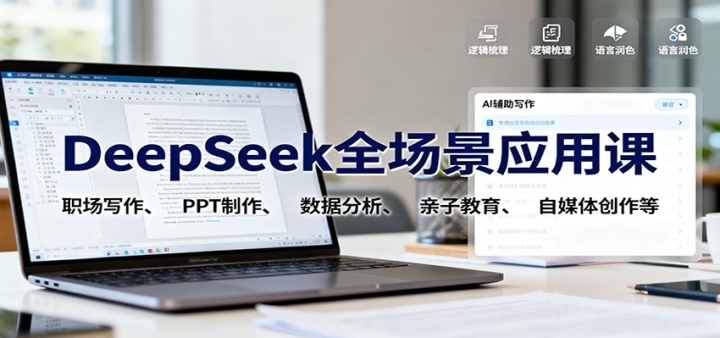 DeepSeek全场景应用课:职场写作、 PPT制作、数据分析、亲子教育、自媒体创